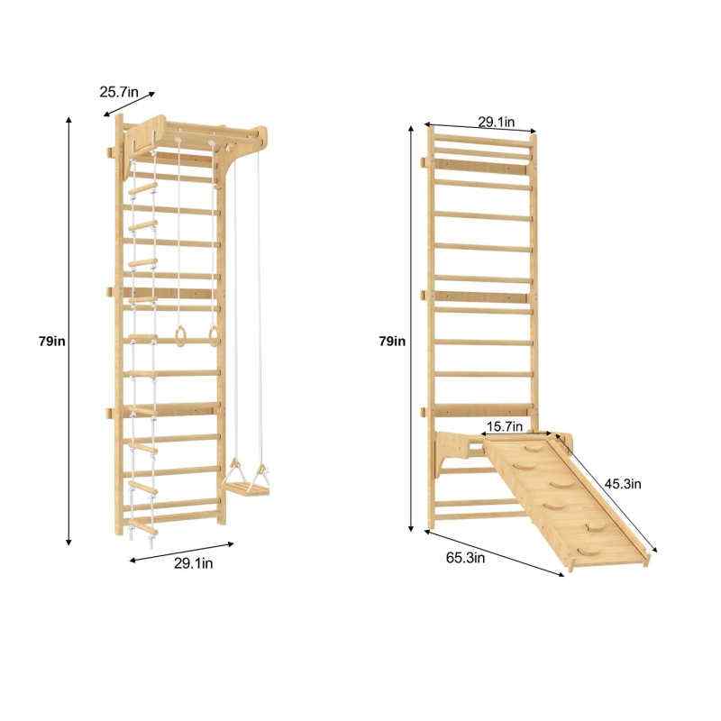 Avenlur Betula Swedish Wall Ladder 79 inch dimensions