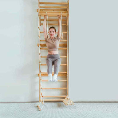 Avenlur Betula Swedish Wall Ladder with parent and child