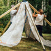 Bijou Build outdoor playset teepee being assembled