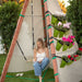 Bijou Moment of Zen – adult relaxing in shaded outdoor Haven retreat