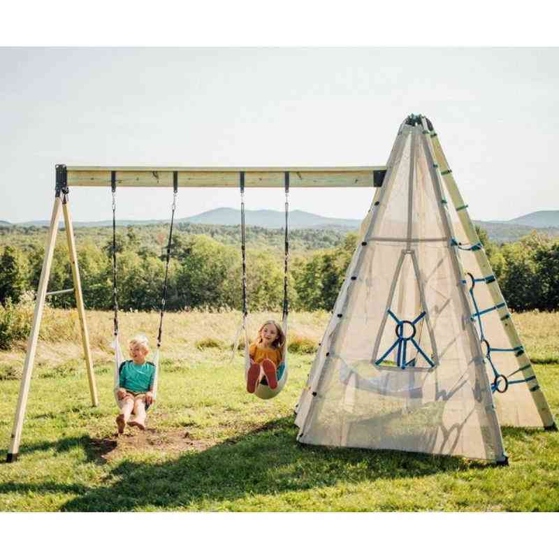 Bijou Mainstay & Sway – two kids swinging outdoors