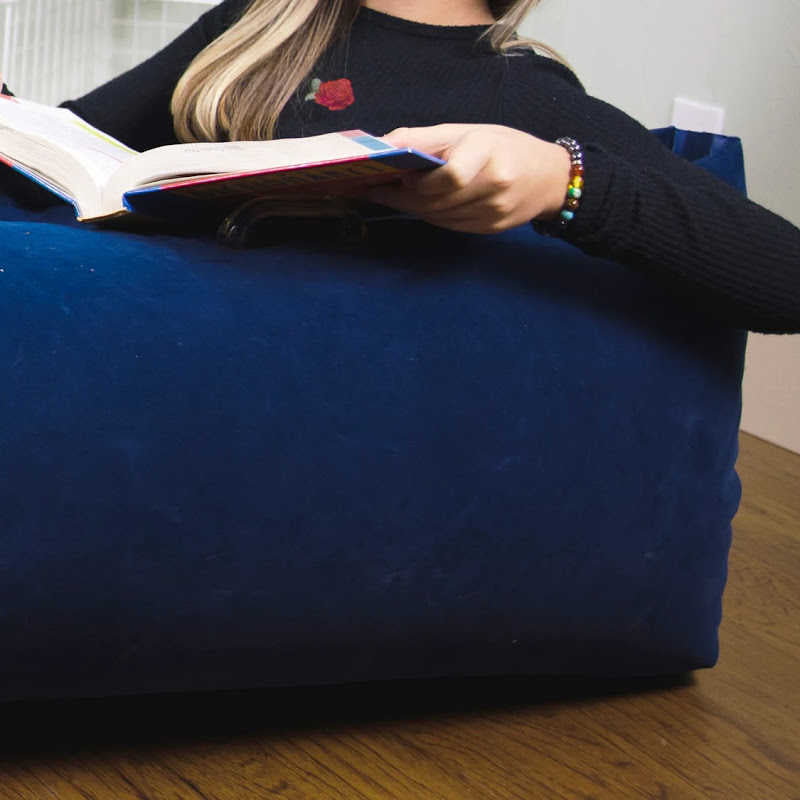 Dark blue BouncyBand Comfy Hugging Peapod Large 80 inch sensory seat