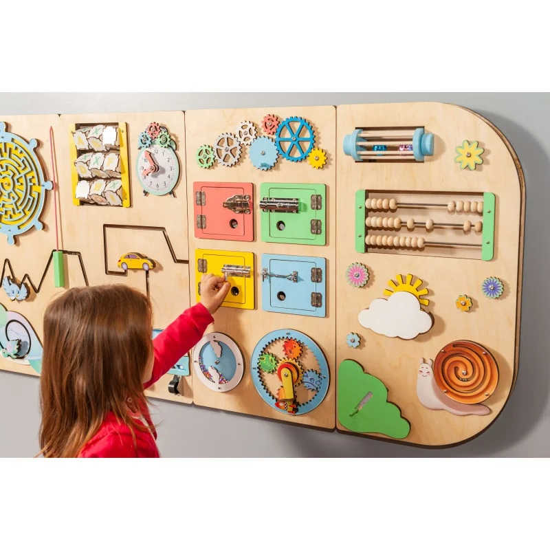 BumblebeeSmart® Rounded Sensory Wall Panel Set girl with locks