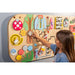 BumblebeeSmart® Rounded Sensory Wall Panel Set with girl playing with owl