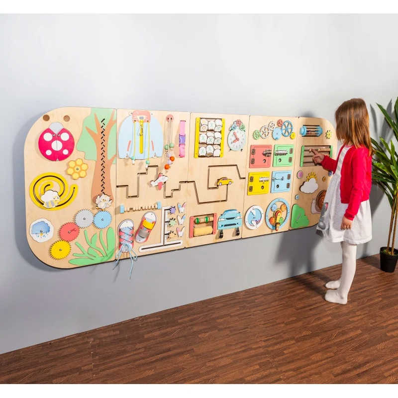 BumblebeeSmart® Rounded Sensory Wall Panel with girl