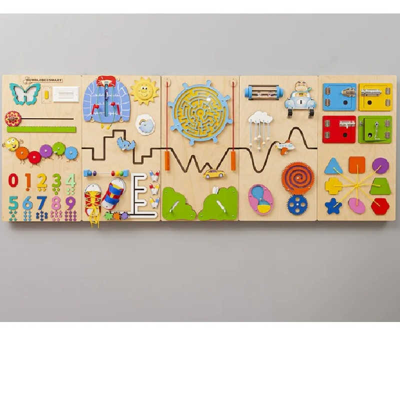 Bumblebeesmart sensory wall panel in spring colors