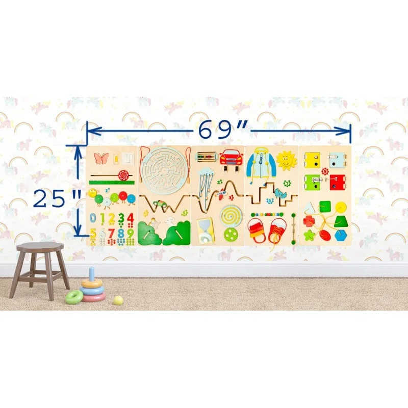 Sensory Wall Panel in spring colors dimensions