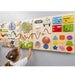 Sensory Wall Panel Spring colors with girl playing with bunnies