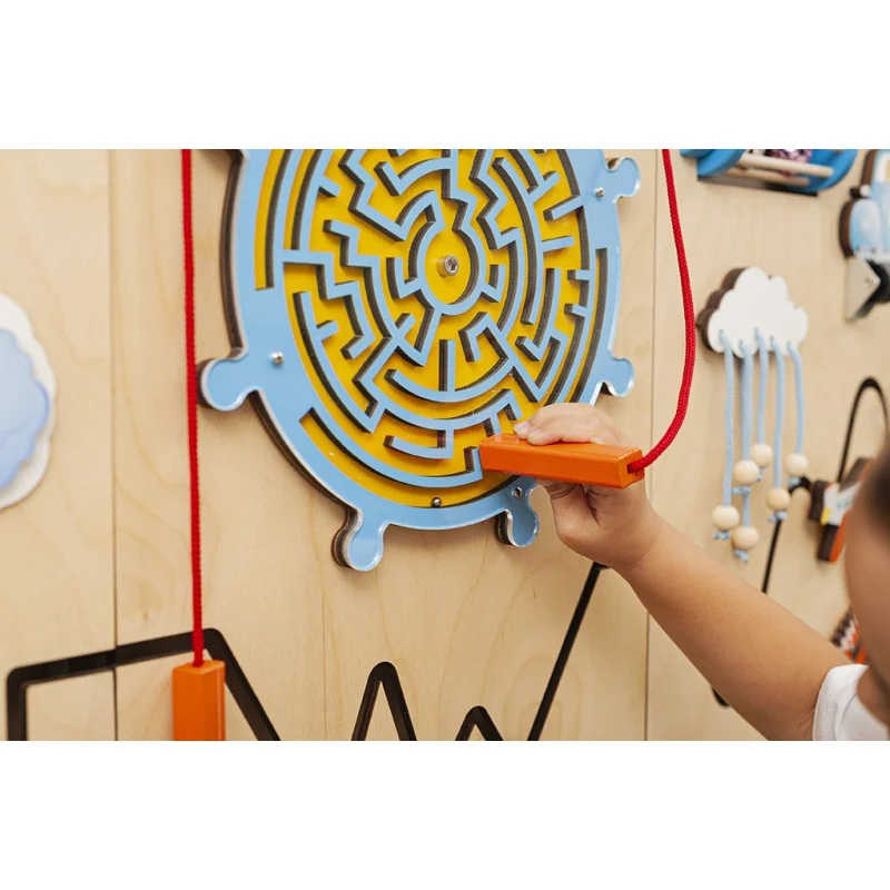 Sensory Wall Panel Spring Colors Theme with magnetic maze