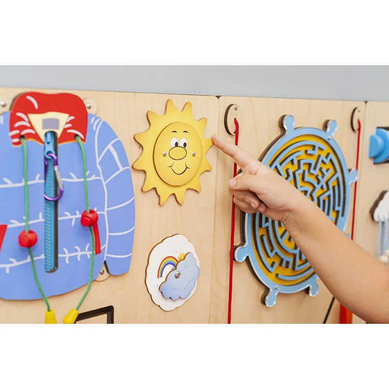BumblebeeSmart Sensory Wall Panel in spring colors with sun up close