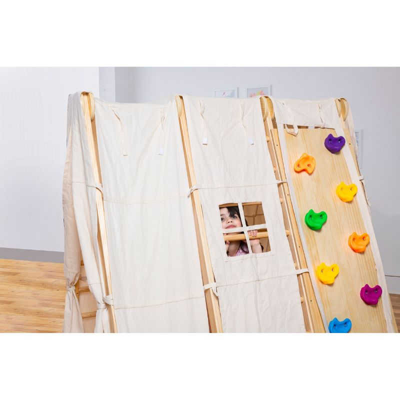 Chestnut Wooden Tent covering side view