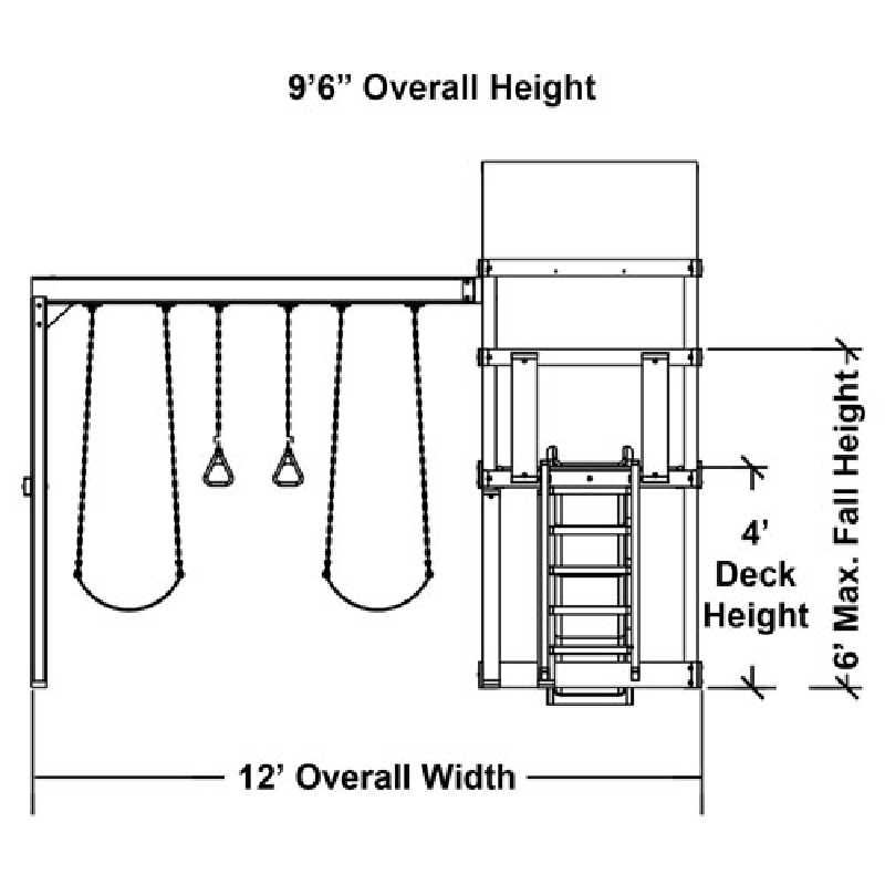 Congo Safari vinyl Swing set Dimensions