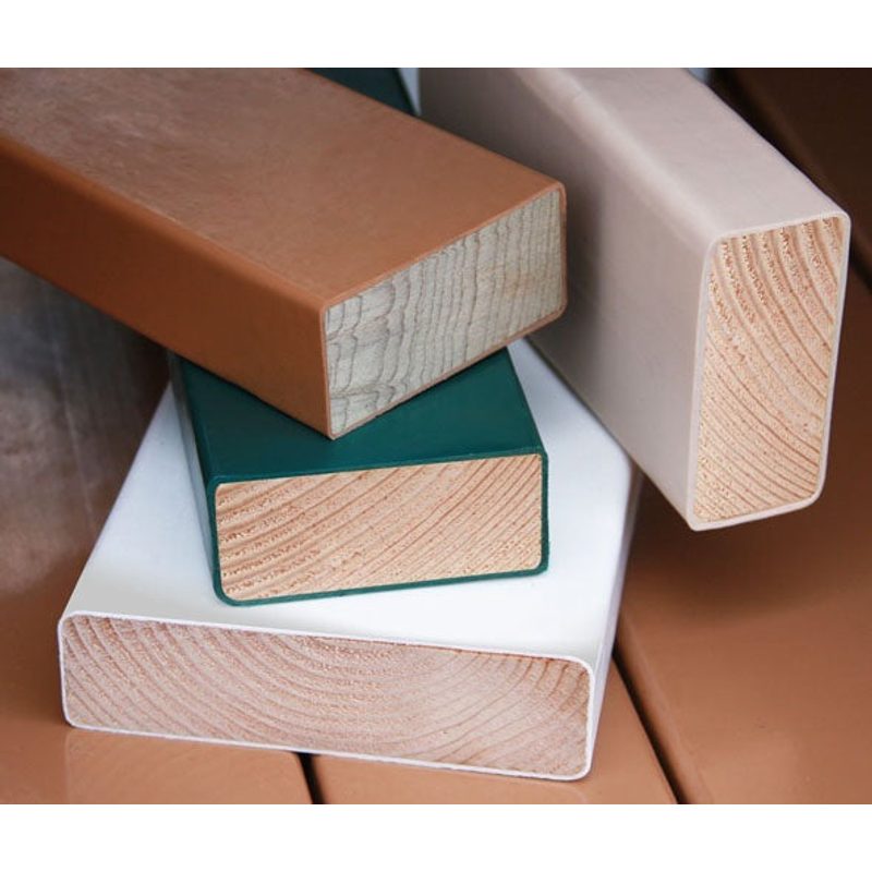 Congo WoodGuard polymer-coated lumber cross-section