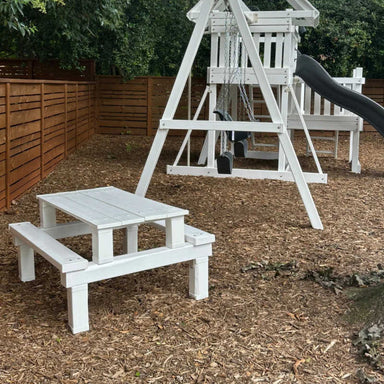 Kids Picnic Table in white in white poly 
