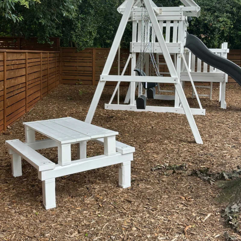 Kids Picnic Table in white in white poly 