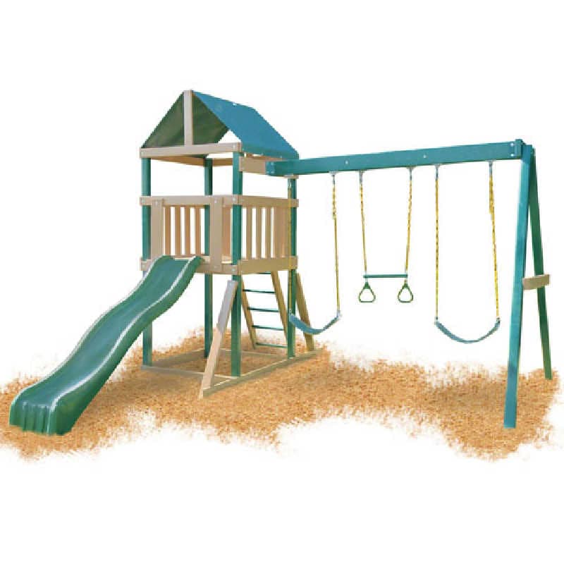 Congo Safari vinyl swing set green and sand