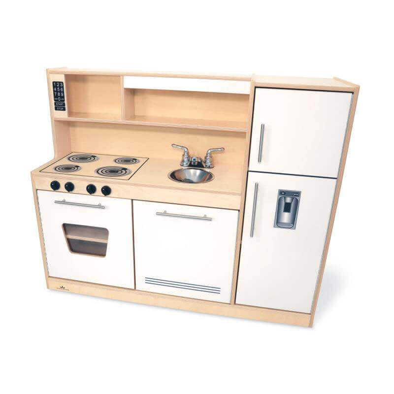 Contemporary pretend Kitchen Combo - White - Wb7451 Corner View