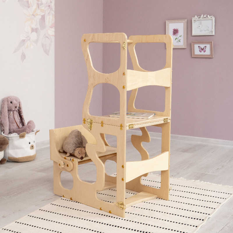 Wood and Hearts Convertible Kitchen Tower as  a desk 