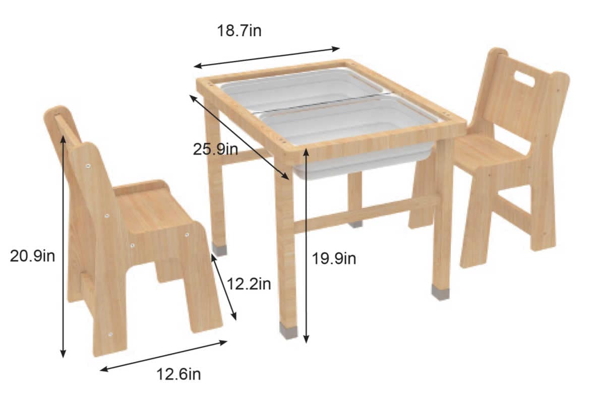 Concordia Activity Table and Chair Set Dimensions 