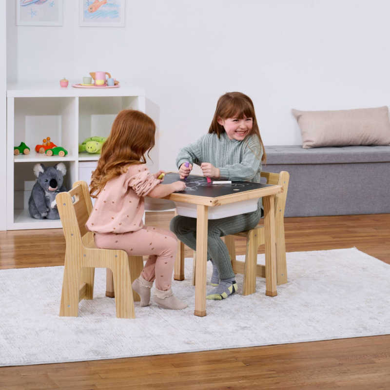 Activity Table and chair set with girls coloring