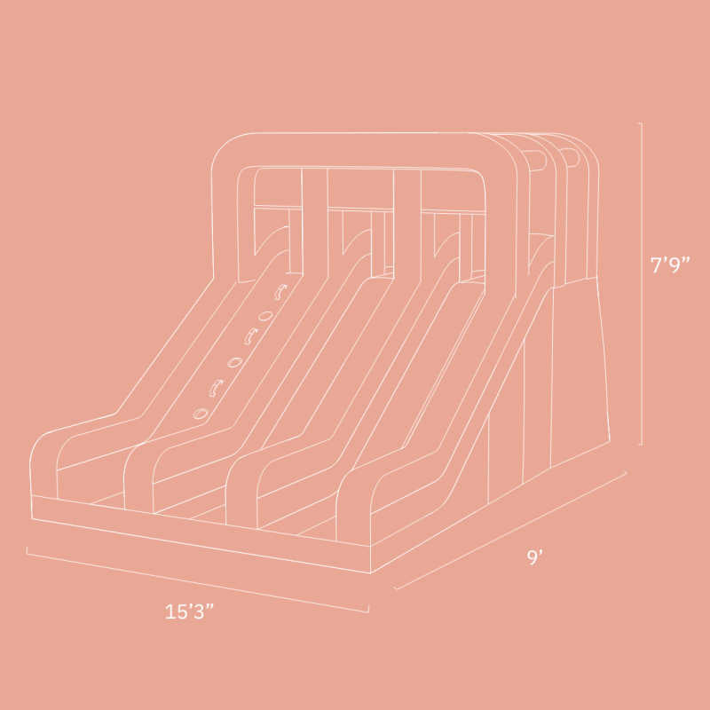 Double Slide Kids Inflatable dimensions