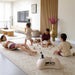 Eeveve Kilim Play Mat Soft Beige (Sand) with kids playing