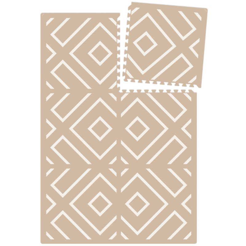 Eeveve Modern Blocks - Play Mat in Desert Sand showing how the pieces connect