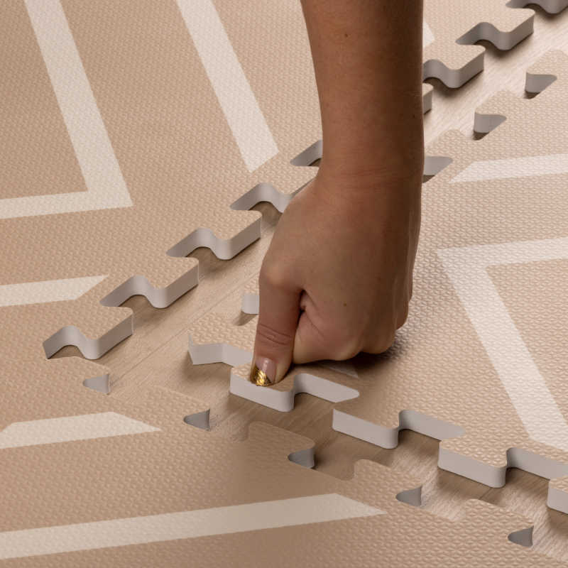 Eeveve Modern Blocks - Play Mat in Desert Sand depth
