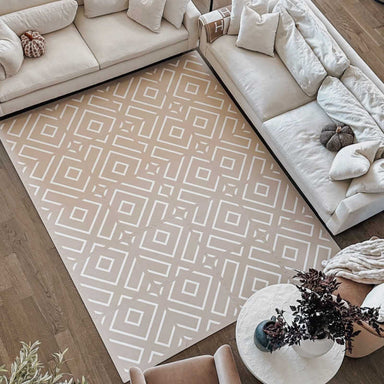 Eeveve Modern Blocks - Play Mat in Desert Sand in a living room