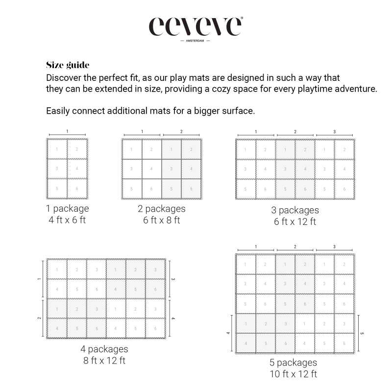 Eeveve Modern Blocks - Play Mat in Desert Sand size guide