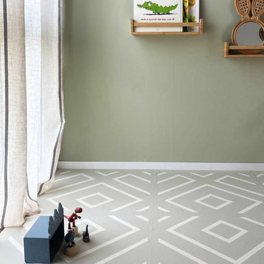 Eeveve Modern Blocks Soft Sage - Play Mat in a playroom