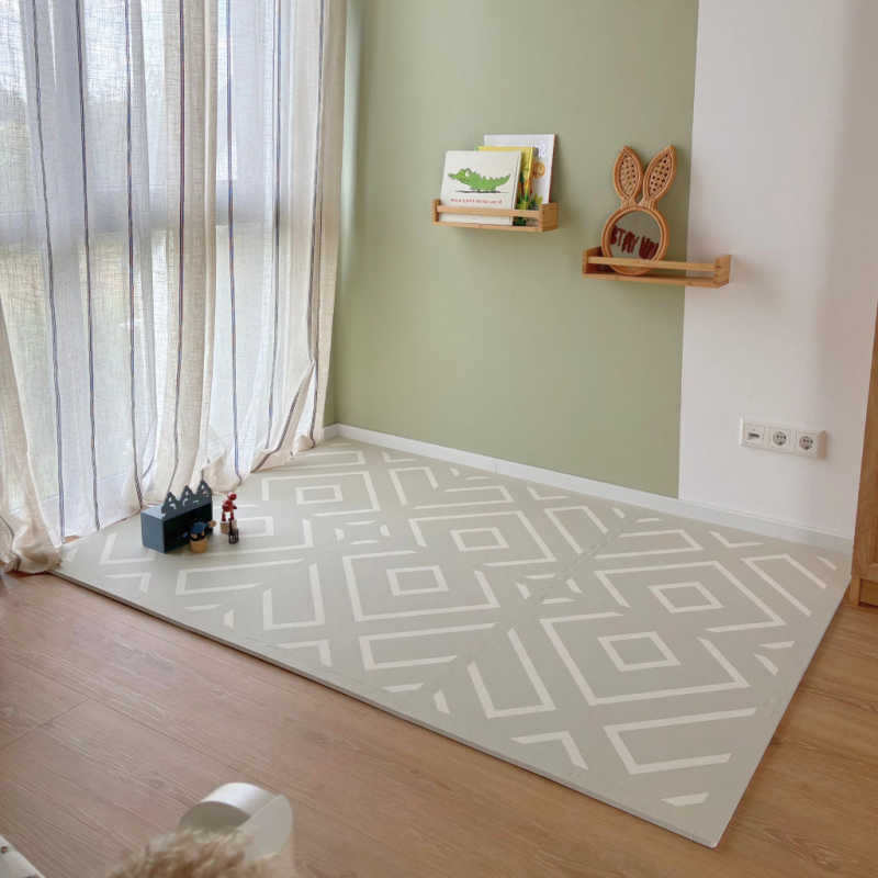 Eeveve Modern Blocks Soft Sage - Play Mat in a playroom