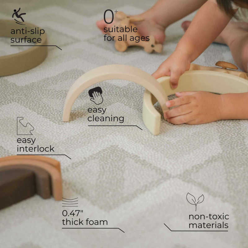 Eeveve Kilim Feather Gray Play Mat specification