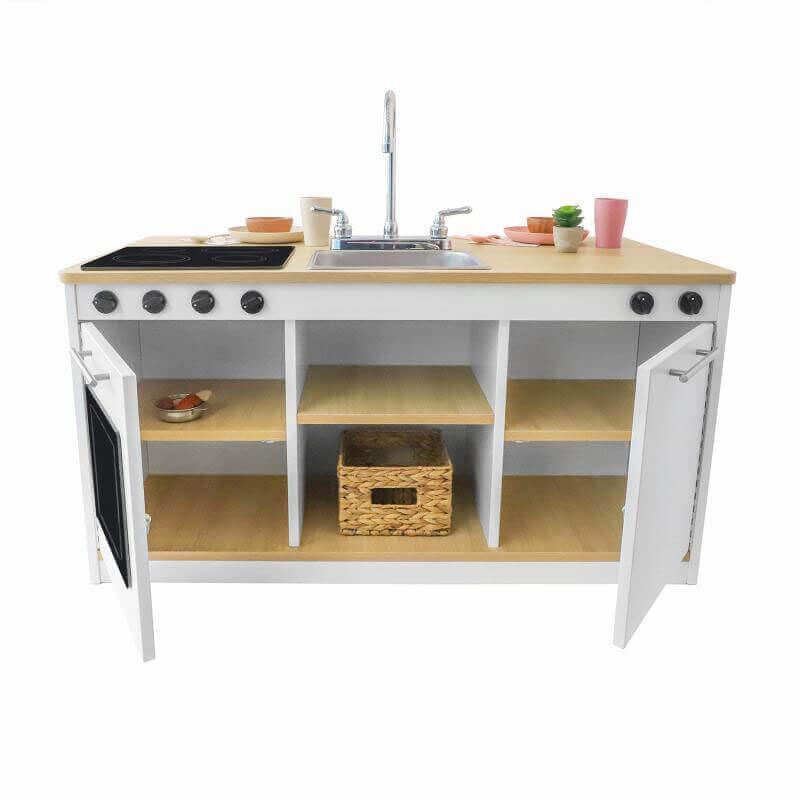 Elevated™ Kitchen Island Breakfast Bar - Wb1976 Open Shelves Front View