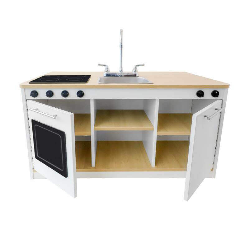 Elevated™ Kitchen Island Breakfast Bar - Wb1976 Open Storage Front View
