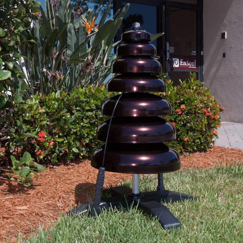 Ensoul music bell tree in black copper in front of an office