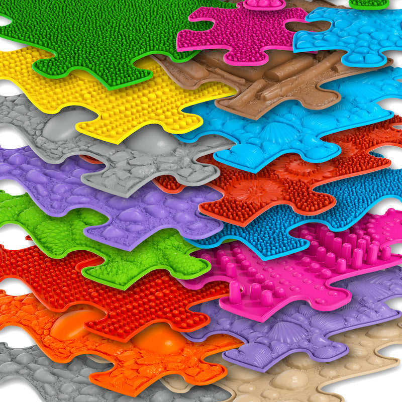Extra Large Sensory Playmat Set stacked on each other