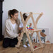 Foldable Kitchen Tower Elevated Play Surface Mother and Kid