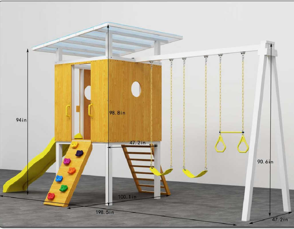 Avenlur Modern Backyard Swing Set Dimensions