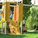 Avenlur Forest Modern Backyard Outdoor Swing Set in the grass with kid swinging