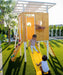 Forest - Modern Backyard Outdoor Swing Set with kids on slide