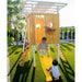 Forest - Modern Backyard Outdoor Swing Set – with kids on slide