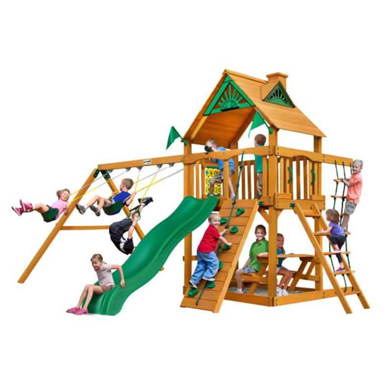 Gorilla Playsets Chateau Standard Wood Roof Corner View