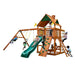 Gorilla Playsets Chateau Standard Wood Roof Front View Showing Kids Playing