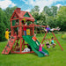 Gorilla Playsets Double Down II Swing Set Corner View Outdoor With Kids Playing