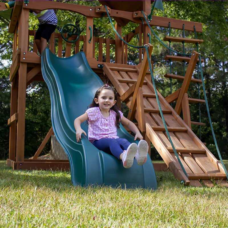 Gorilla Playsets Frontier Swing Set Front View Kid Sliding