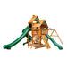 Gorilla Playsets Great Skye II Swing Set Deluxe Green Vinyl Canopy Corner View Facing Left Without Kids