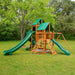 Gorilla Playsets Great Skye II Swing Set Deluxe Green Vinyl Canopy Corner View Outdoor