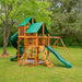 Gorilla Playsets Great Skye I Swing Set Deluxe Green Vinyl Canopy Corner View Outdoor