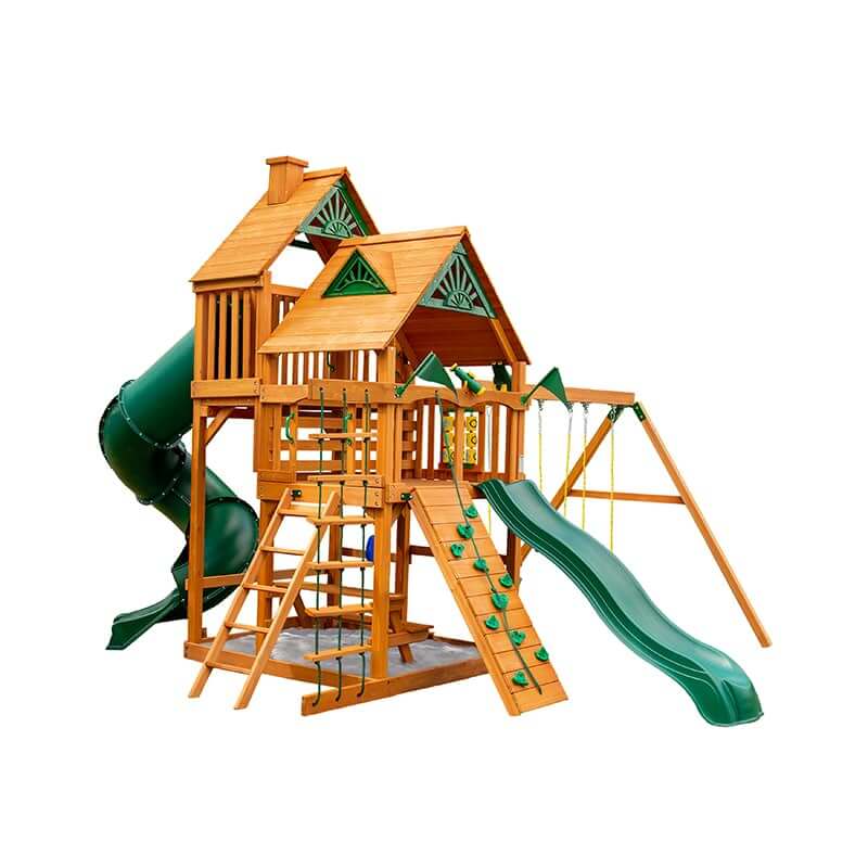 Gorilla Playsets Great Skye I Swing Set Standard Wood Roof Front View